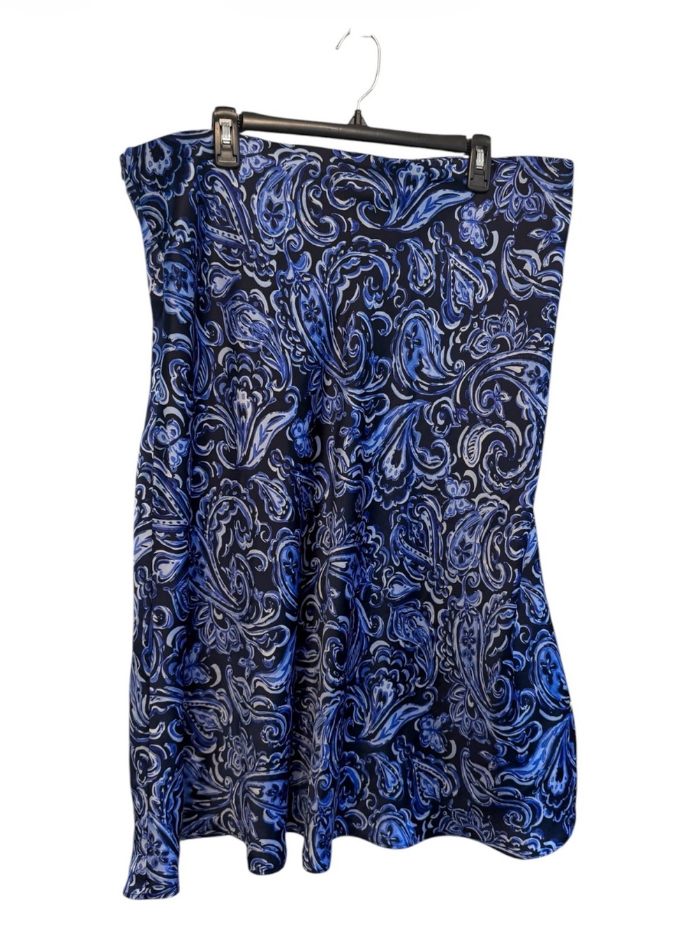 Talbots Blue Paisley Print Strapless Dress